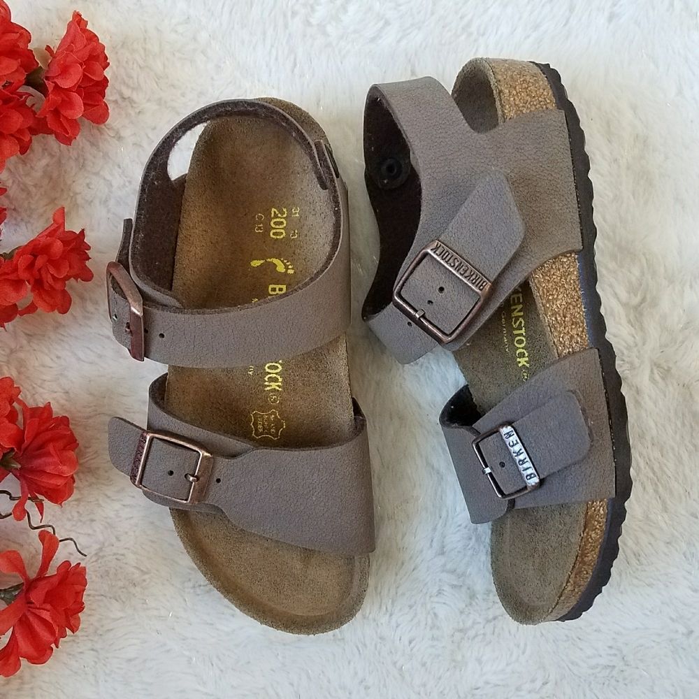 Birkenstock New York Kids Birko-Flor Nubuk in Mocha